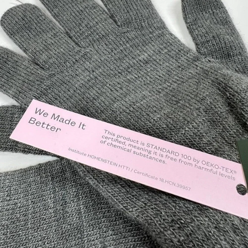 Wild Fable Gray Winter knit Gloves Touchscreen Compatible one size